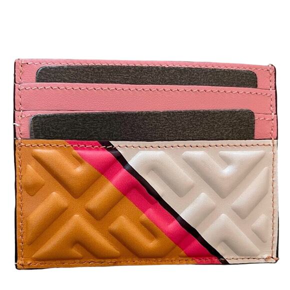 NEW Fendi Baguette Small Multicolor Pink White Cardholder Wallet - Picture 2 of 5